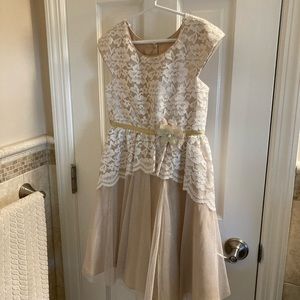 Gorgeous gold & cream special occasion dress